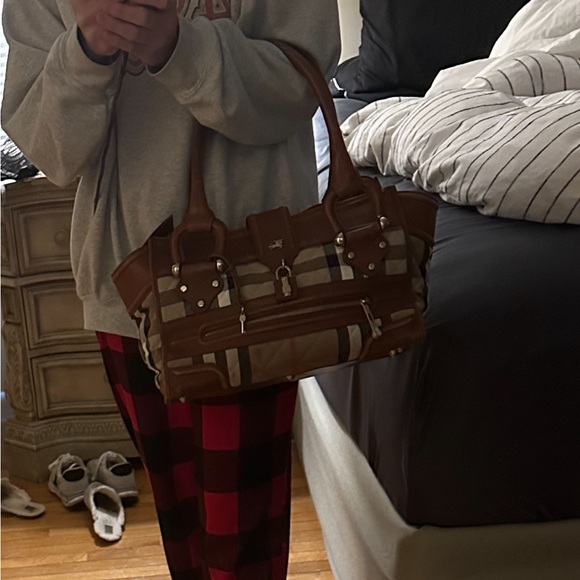 Burberry Chestnut Leather Quilted Manor Satchel - Picture 9 of 9